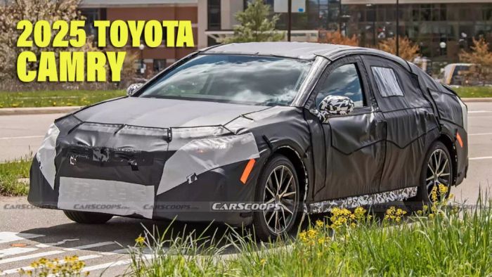 Toyota Camry 2025 có thể sẽ được trang bị động cơ tăng áp. Toyota Camry 2025 đã lộ diện trên đường thử và dự kiến sẽ ra mắt vào cuối năm nay trong hình ảnh 2025-toyota-camry-1024x576.webp