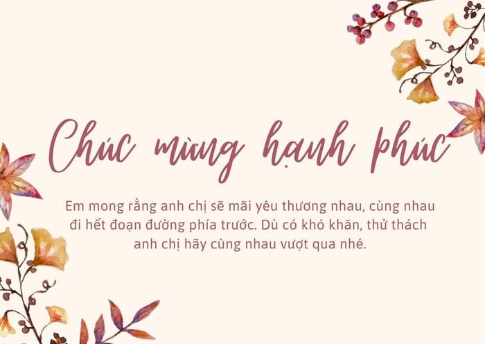 Lời chúc mừng đám cưới hay ngắn gọn