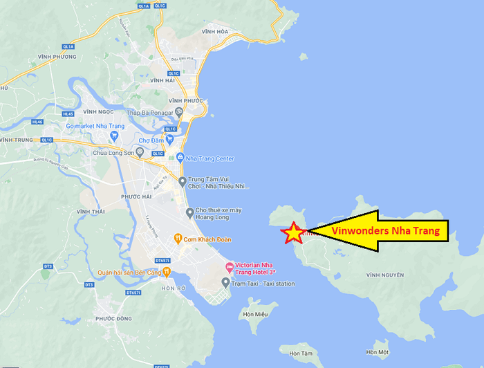 Vị trí VinWonders Nha Trang trên Google map