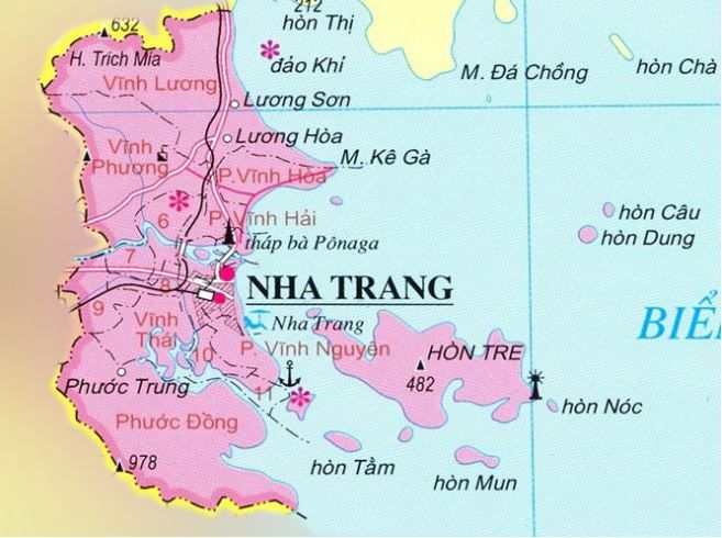 Bản đồ của thành phố Nha Trang