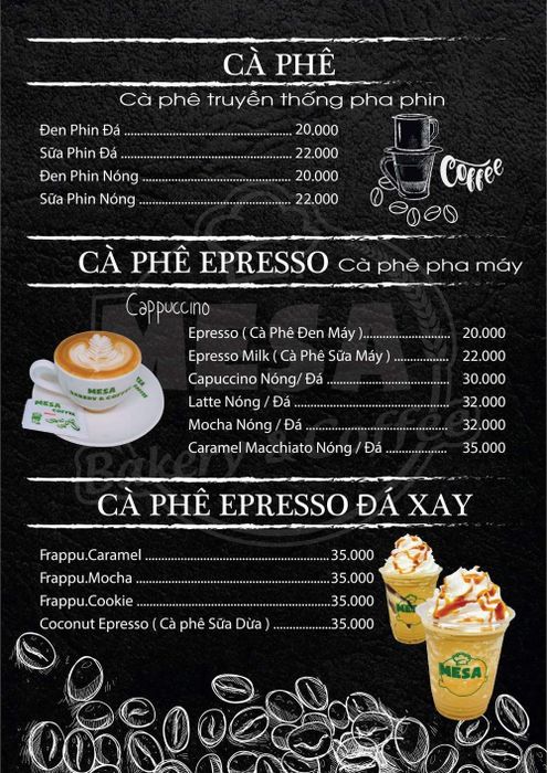 Đến Mesa Bakery Coffee để thưởng thức menu bánh ngọt độc đáo.