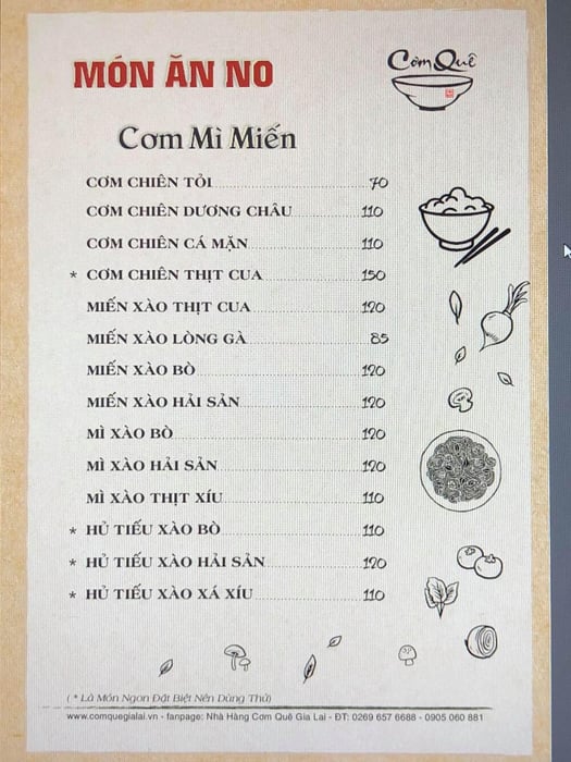 Khám phá ẩm thực dân dã tại nhà hàng Cơm Quê Gia Lai