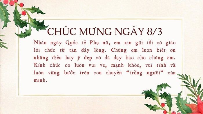 Lời chúc 8/3 dành cho cô giáo