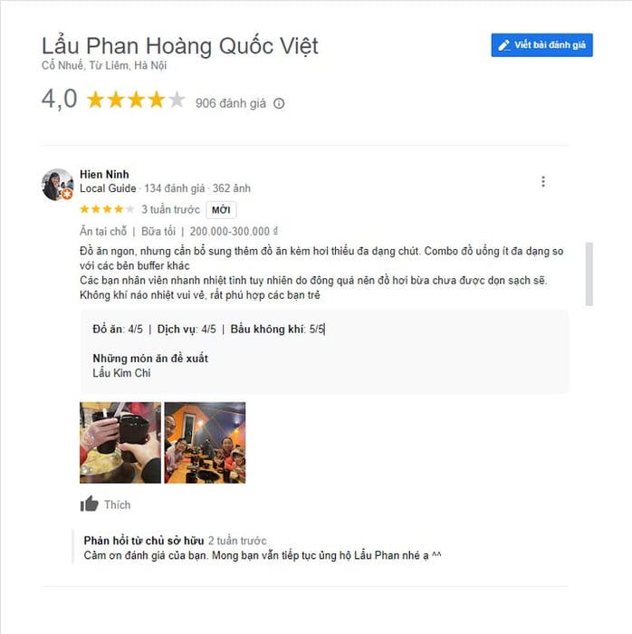 Lẩu Phan - thương hiệu lẩu nổi tiếng tại thủ đô