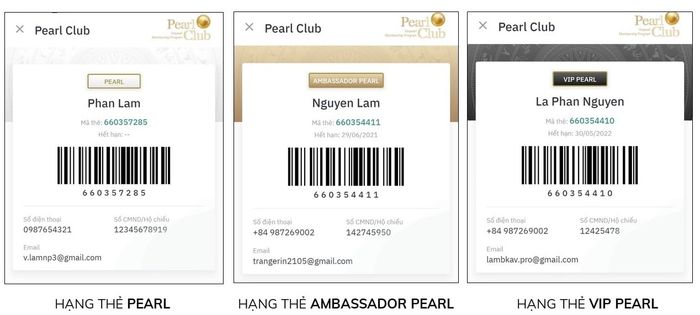 tạo tài khoản thành viên Pearl Club