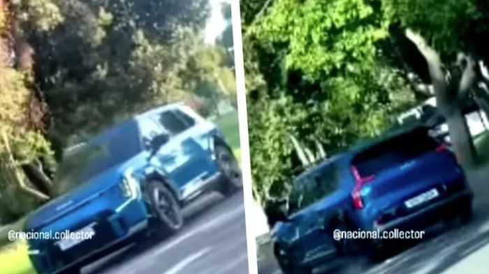 Dù chất lượng hình ảnh không được tốt, nhưng chúng ta vẫn có thể nhận ra chiếc SUV này rất giống mẫu Kia EV9 Concept 2021, với bề mặt góc cạnh và tỷ lệ giữ nguyên.