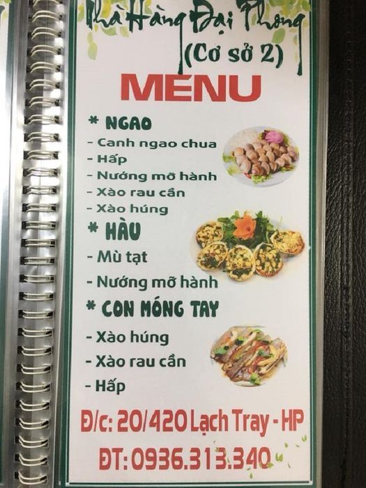 Thực đơn hấp dẫn tại Nhà hàng Đại Phong Hải Phòng 8