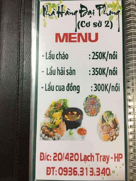 Thực đơn hấp dẫn tại Nhà hàng Đại Phong Hải Phòng 11