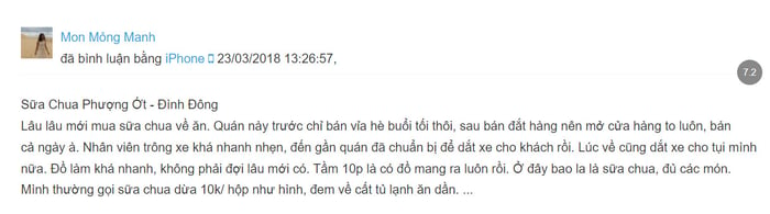 Xoa dịu cơn đau bao tử với Sữa chua Phượng Ớt Hải Phòng được biết đến như là điểm nổi bật nhất tại khu Đình Đông 10