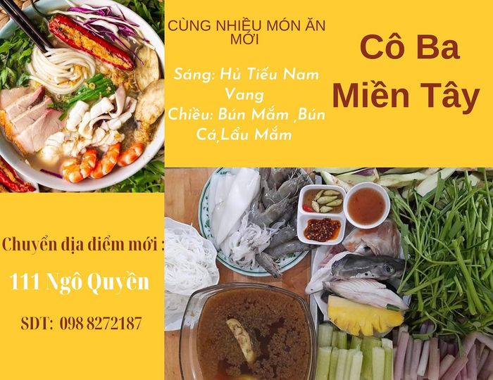 Thưởng thức hương vị đặc biệt tại Quán Cô Ba Miền Tây