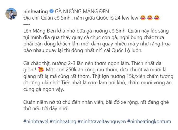 Quán ăn Gà Nướng Cơm Lam Cô Sinh, điểm đến ẩm thực hàng đầu của Măng Đen 8