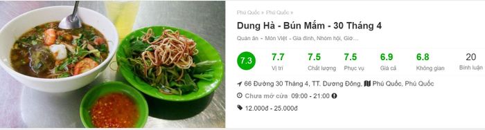 Quán Bún Mắm Dung Hà - Địa Điểm Ăn Uống Bình Dân Tại Phú Quốc 4