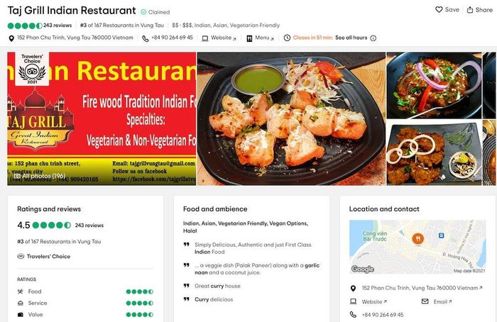 Taj Grill Indian Restaurant - Địa điểm Ấn Độ được khen ngợi là ngon nhất Việt Nam có gì hot