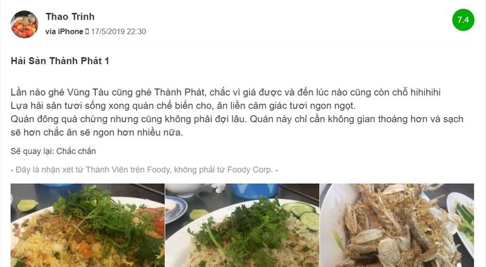 Quán Hải Sản Thành Phát - Địa điểm không thể bỏ qua cho bữa tiệc hải sản chất lượng