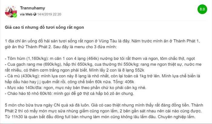 Quán Hải Sản Thành Phát - Địa điểm tuyệt vời cho bữa tiệc hải sản chất lượng