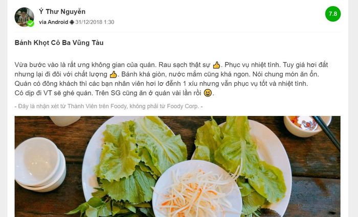 Bánh khọt Cô Ba Vũng Tàu - Một món ăn dân dã đậm đà không thể chối từ