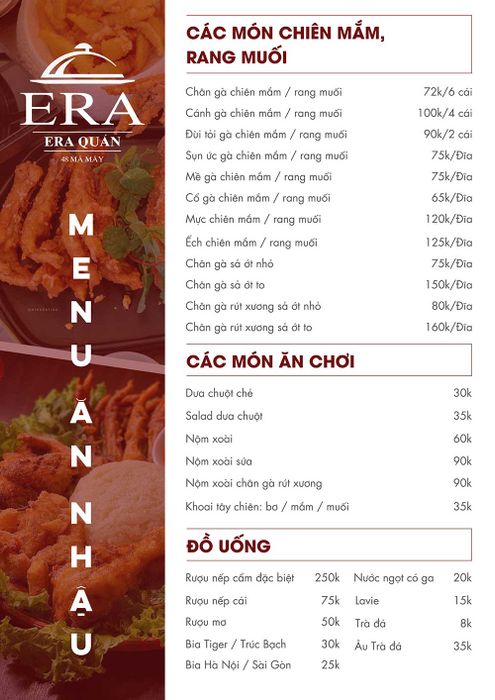 Era Quán – Địa điểm ẩm thực Việt với kiến trúc Châu Âu sang trọng lần thứ năm