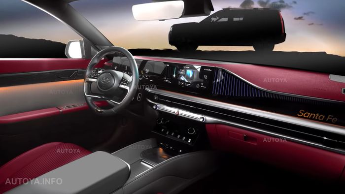 Hyundai Santa Fe đời mới có thể ra mắt với nội thất sang trọng như xe cao cấp all-new-2024-hyundai-santa-fe-gets-a-colorful-hypothetical-presentation-inside-and-out-19.jpg