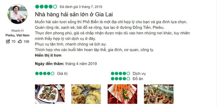 Nhà hàng Phố Biển Gia Lai - điểm đến ưa thích của những người yêu thích hải sản (Phần 15)