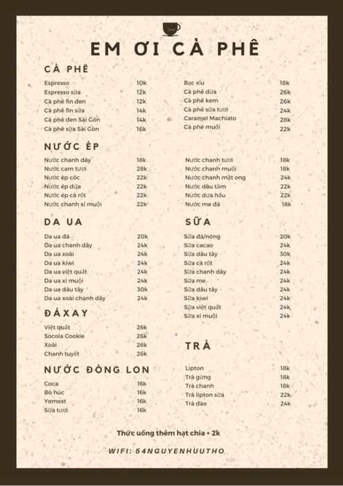 Em ơi Cà phê - Không gian nhẹ nhàng, ấm áp, theo phong cách Huế 5