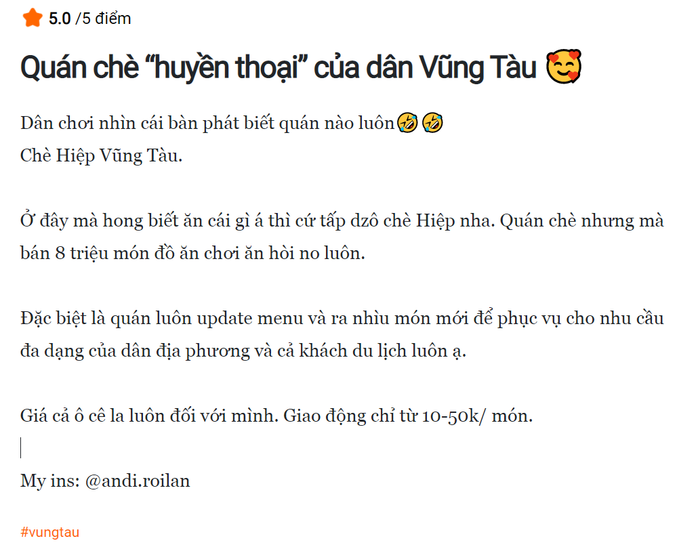 Chè Hiệp Vũng Tàu - Điểm hẹn lý tưởng cho những người thích thưởng thức đồ ngọt