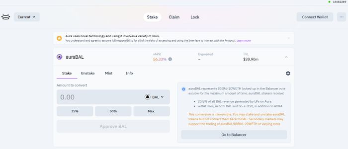 Giao diện sử dụng Aura Finance