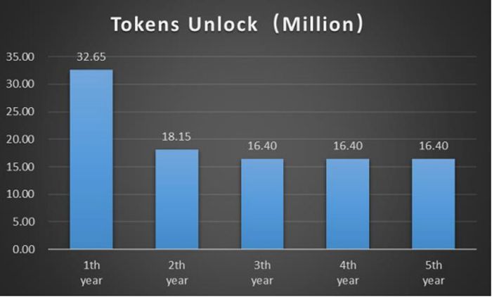Khối lượng trả token TAO trong mỗi năm