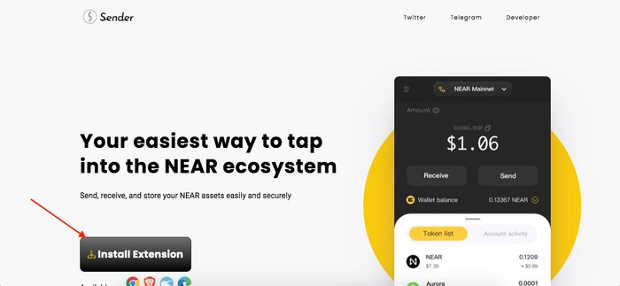 Hướng dẫn cài đặt ví Sender Wallet