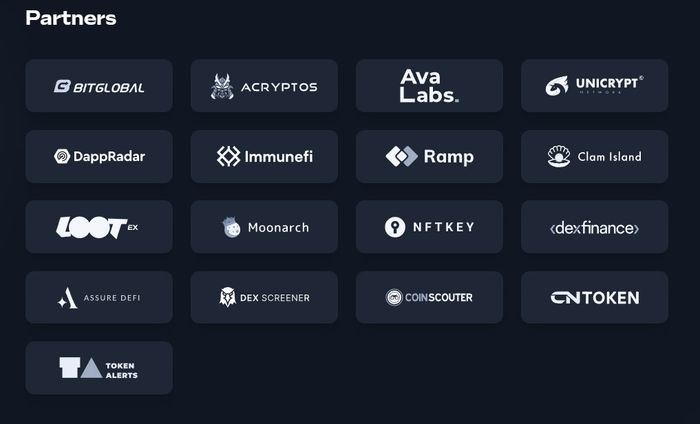 Đối tác của dự án Bogged Finance