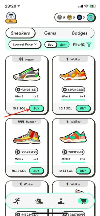 Chọn Sneaker bạn muốn mua, sau đó nhấn “Mua”