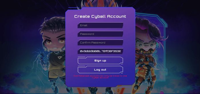 Cách đăng ký tài khoản trong game CyBall
