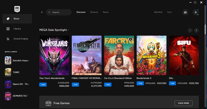 Giao dịch trên Epic Store