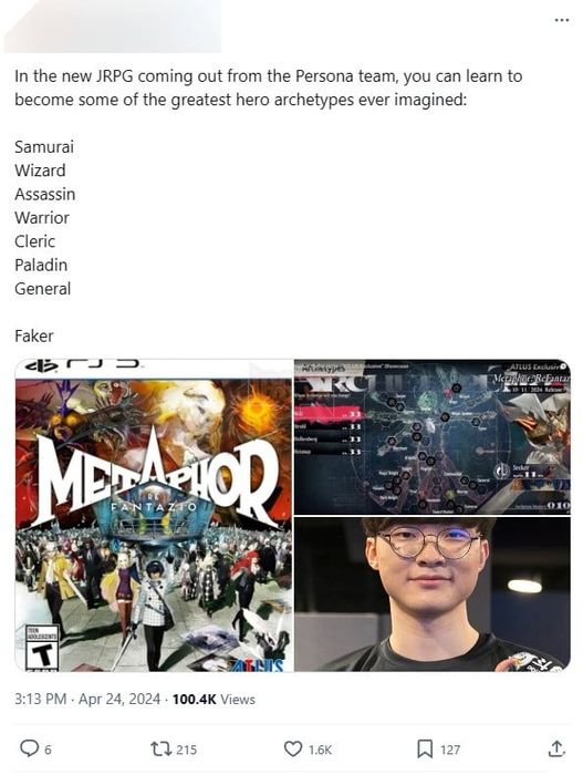 Người chơi Liên Minh Huyền Thoại phát hiện Faker đóng vai một lớp nhân vật trong một tựa game