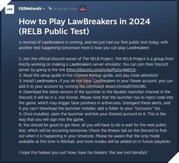 LawBreakers: Hồi Sinh Sau 7 Năm Vắng Bóng với Sự Quyết Tâm Đỉnh Cao