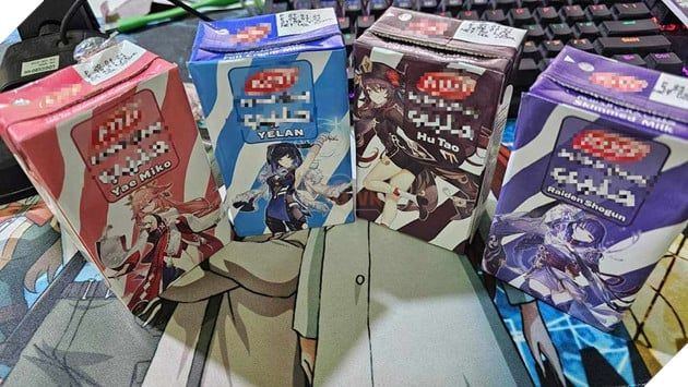 Sản phẩm sữa hộp với hình ảnh Waifu Genshin Impact gây sống động trong cộng đồng
