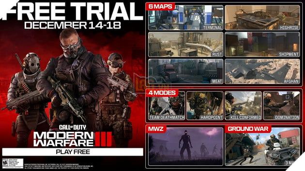 Call of Duty: Modern Warfare 3 sẽ mở cửa miễn phí cuối tuần này để game thủ trải nghiệm Mùa 1 2