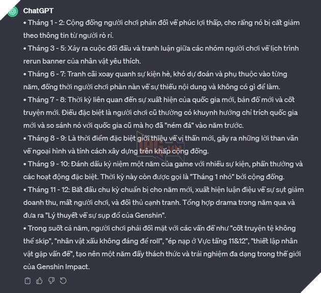 ChatGPT bất ngờ khơi lại nỗi đau trong cộng đồng Genshin Impact