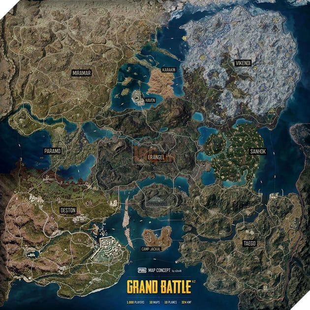 PUBG: Người chơi hợp nhất toàn bộ bản đồ thành một bản đồ khổng lồ với 1000 người chơi