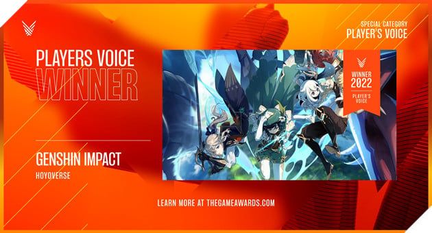 Genshin Impact lại không thể lọt vào top 10 trò chơi được yêu thích nhất tại sự kiện The Game Awards