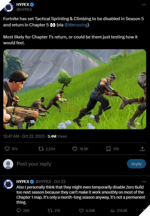 Tiết lộ đồn đoán rằng Fortnite sẽ sớm loại bỏ chế độ Zero Build khiến người hâm mộ cảm thấy thất vọng 2