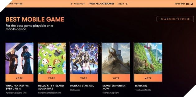 Genshin Impact và Honkai Star Rail tái xuất tại The Game Awards, chinh chiến giải thưởng năm 2023.