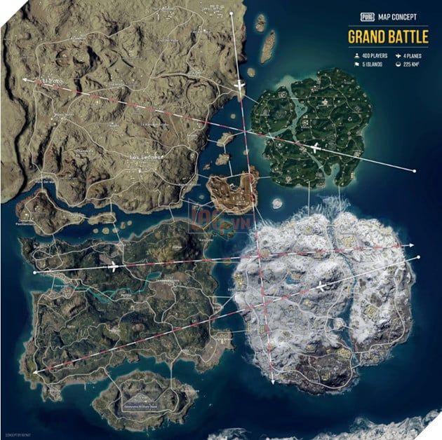 PUBG: Game thủ hợp nhất toàn bộ bản đồ thành một bản đồ lớn với 1000 người chơi