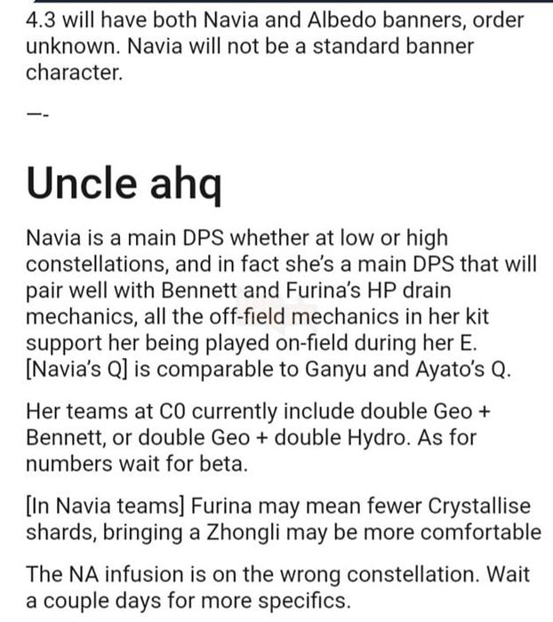 Genshin Impact: Leaker hé lộ bộ kĩ năng Navia còn khá sớm - Sát thương nham chính với cơ chế hút tinh thể mới 3