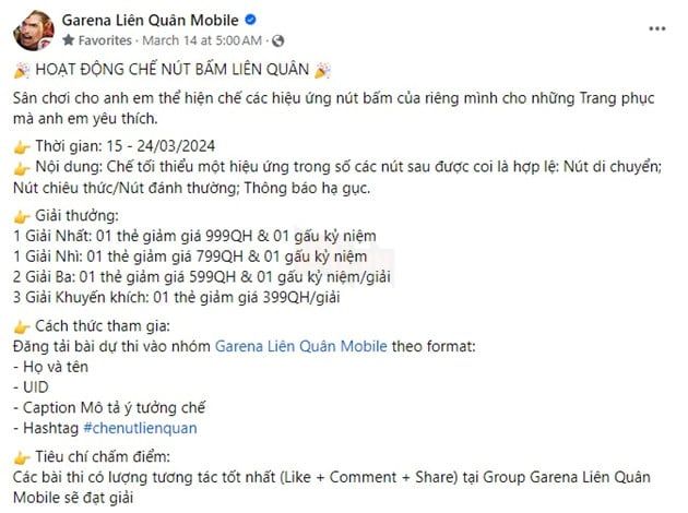 Hoạt động của Liên Quân Mobile bị phê phán vì thiếu tôn trọng đối với sự sáng tạo của game thủ