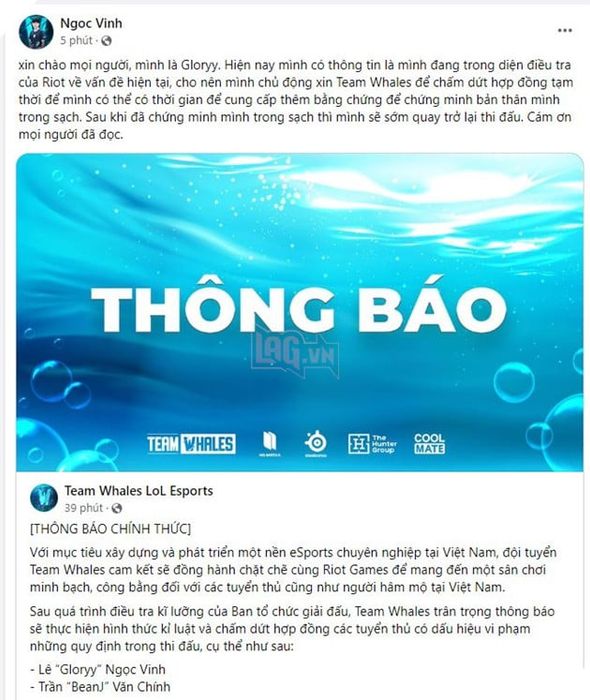 Team Whales Công Bố Chấm Dứt Hợp Đồng Chính Thức, Cầu Thủ Phản Ứng 3