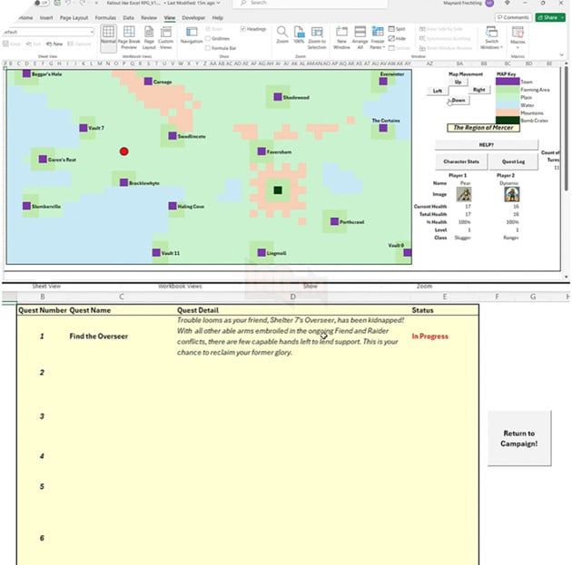 Mercer, Tựa Game Lấy Cảm Hứng Từ Fallout Có Thể Chơi Trên Microsoft Excel