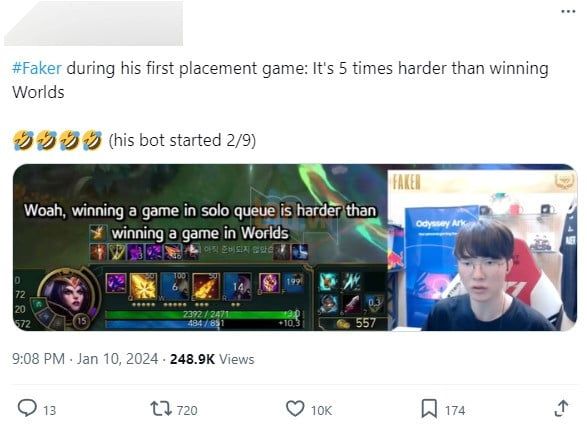 Trong thế giới rank Hàn, Faker đã phát ngôn một câu khiến nhiều game thủ LPL cảm thấy không khỏi xấu hổ.