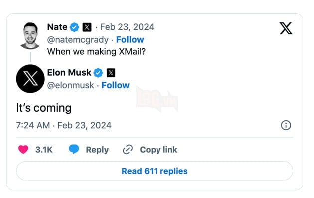 Elon Musk sẽ ra mắt XMail sớm, một dịch vụ email để cạnh tranh với Gmail