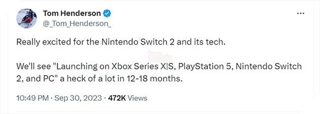 Thông tin rò rỉ cho biết Nintendo Switch 2 sẽ có khả năng chơi các game bom tấn từ PS5 hoặc Xbox một cách xuất sắc.