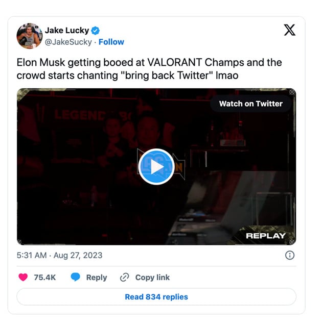 Xuất hiện tại giải Valorant, Elon Musk bị khán giả phê phán và yêu cầu trả lại Twitter